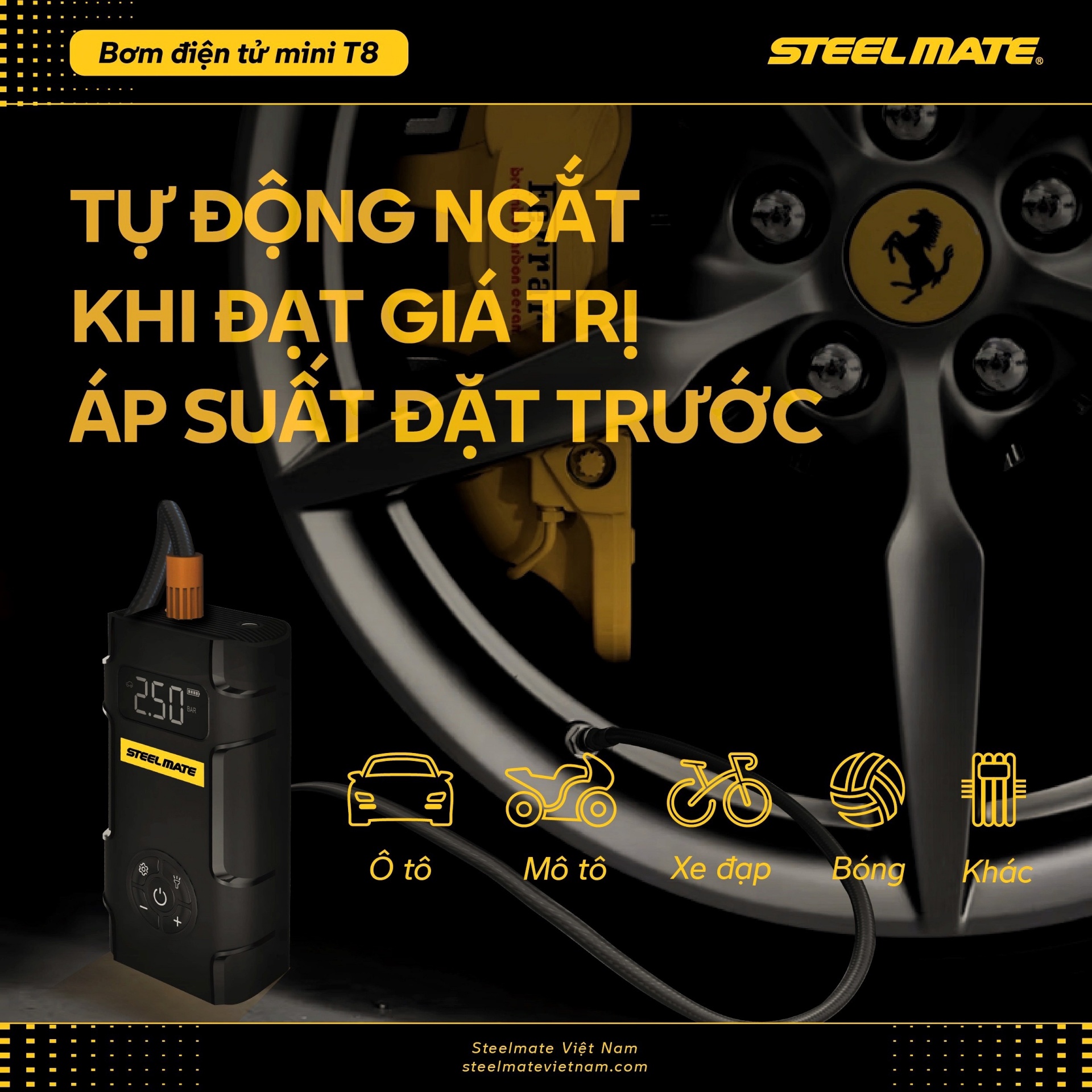 Bơm lốp Steel Mate T8 pro