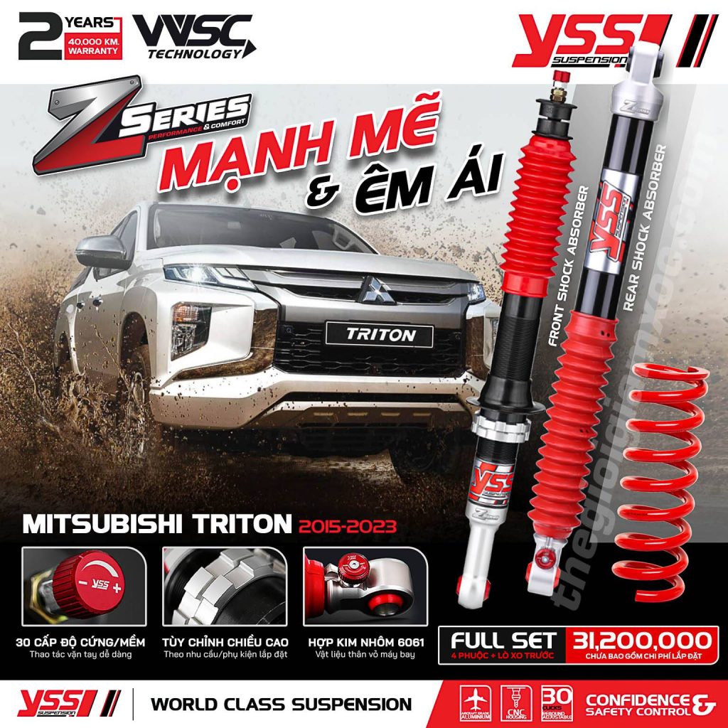 Phuộc yss cho xe mitsubishi triton